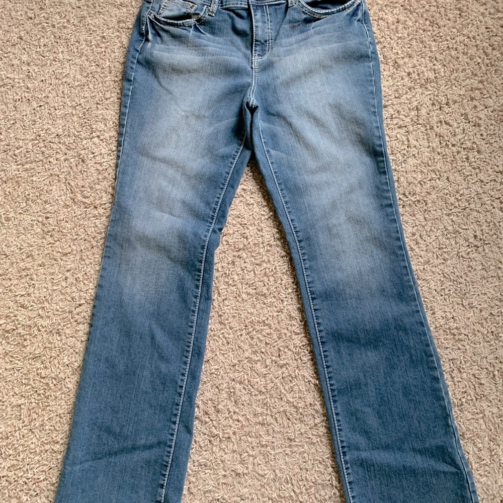 Earl Blue Bootcut Jeans 14 Denim Casual Slight Distressing Everyday